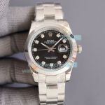 Replica Rolex Datejust II Stainless Steel Black Dial Smooth Bezel Watch 41MM